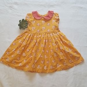 Fleur + Dot Mustard Floral Boutique Pan Dress